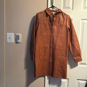 Auburn orange faux letter shirt dress -